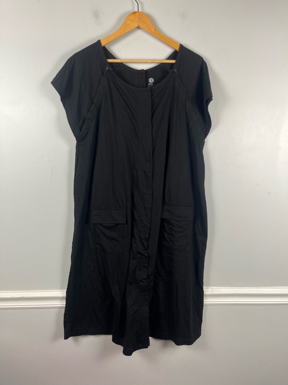 Kindred Bravely Universal Labor & Delivery Maternity Gown Black, Size S/M/L